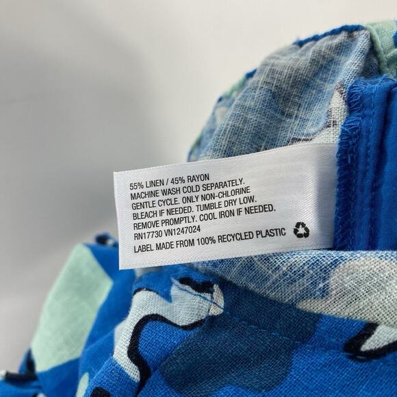 RHODE X Target Size Large Floral Zinnia Linen Blend Side Cutout Jumpsuit Blue - Picture 6 of 6